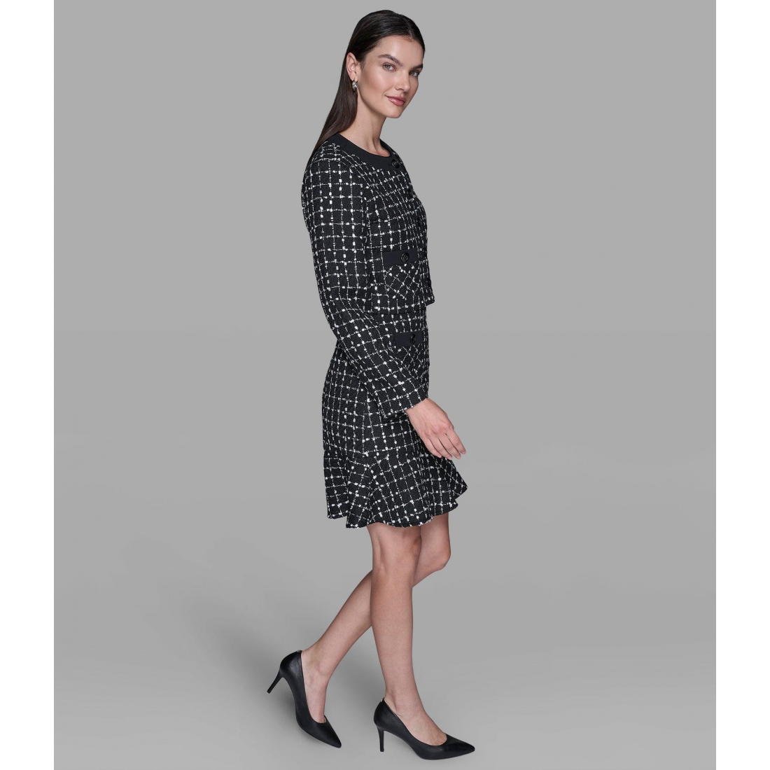 'Cropped Tweed Co-Ord Jacket' für Damen