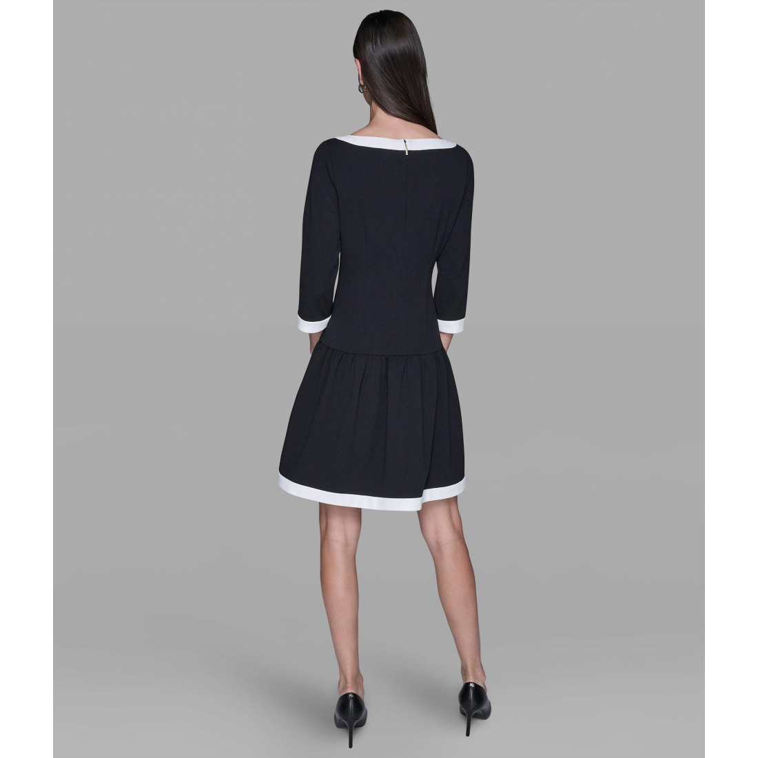 'Scuba Crepe A-Line Dress With Contrast Trim' für Damen