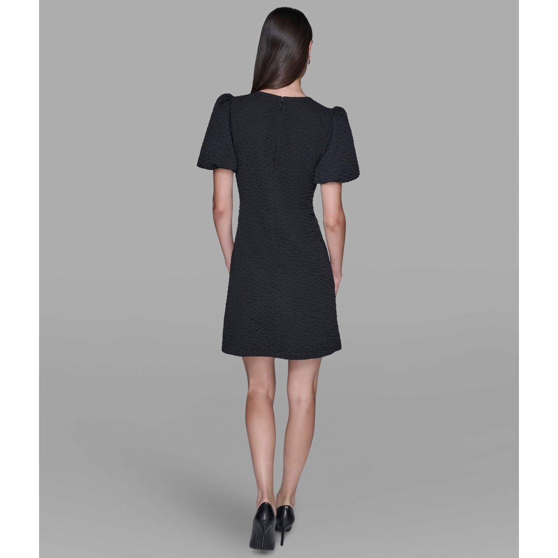 'Floral Jacquard Dress With Puff Sleeves' für Damen