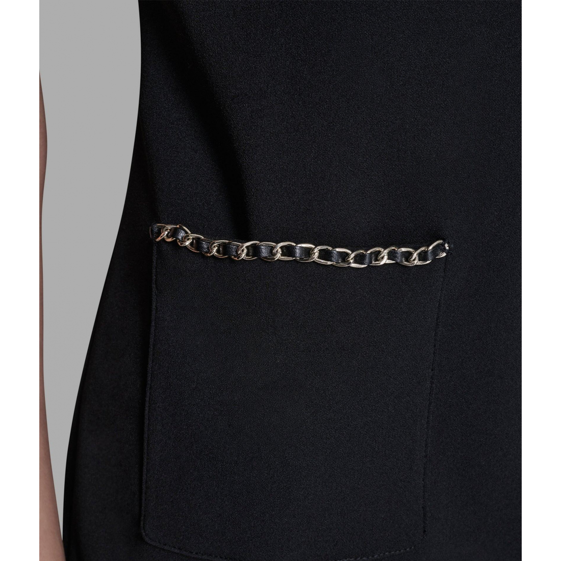 'Scuba Crepe Shift Dress With Chain Trims' für Damen