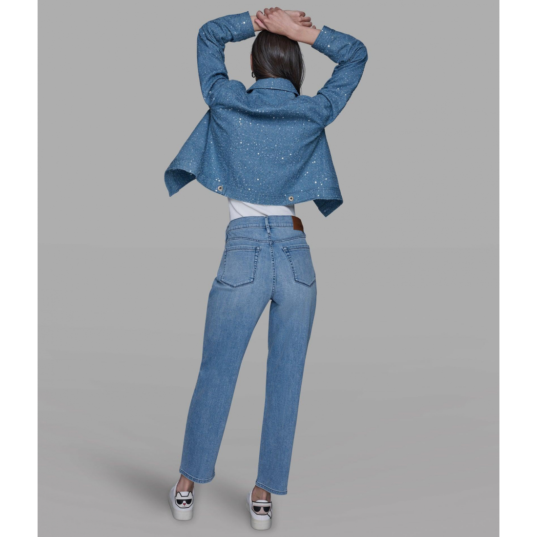 'Rhinestone Trim Jean' pour Femmes