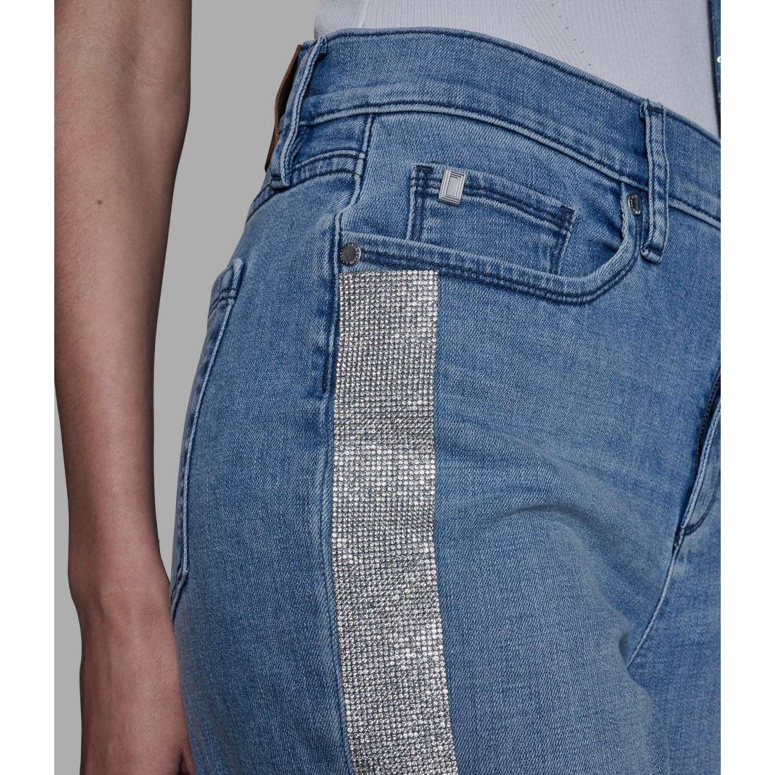 'Rhinestone Trim Jean' pour Femmes