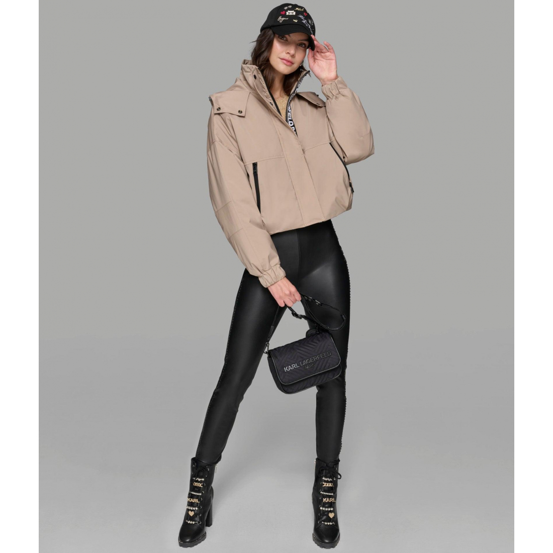 'Cropped Logo Bomber' pour Femmes