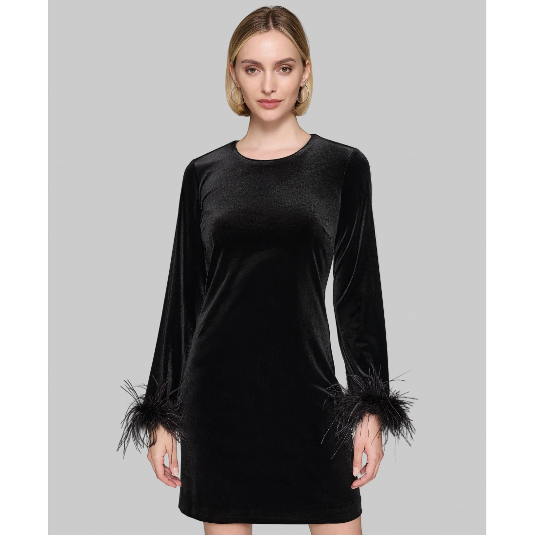 'Long Sleeve Velvet Sheath Dress' pour Femmes