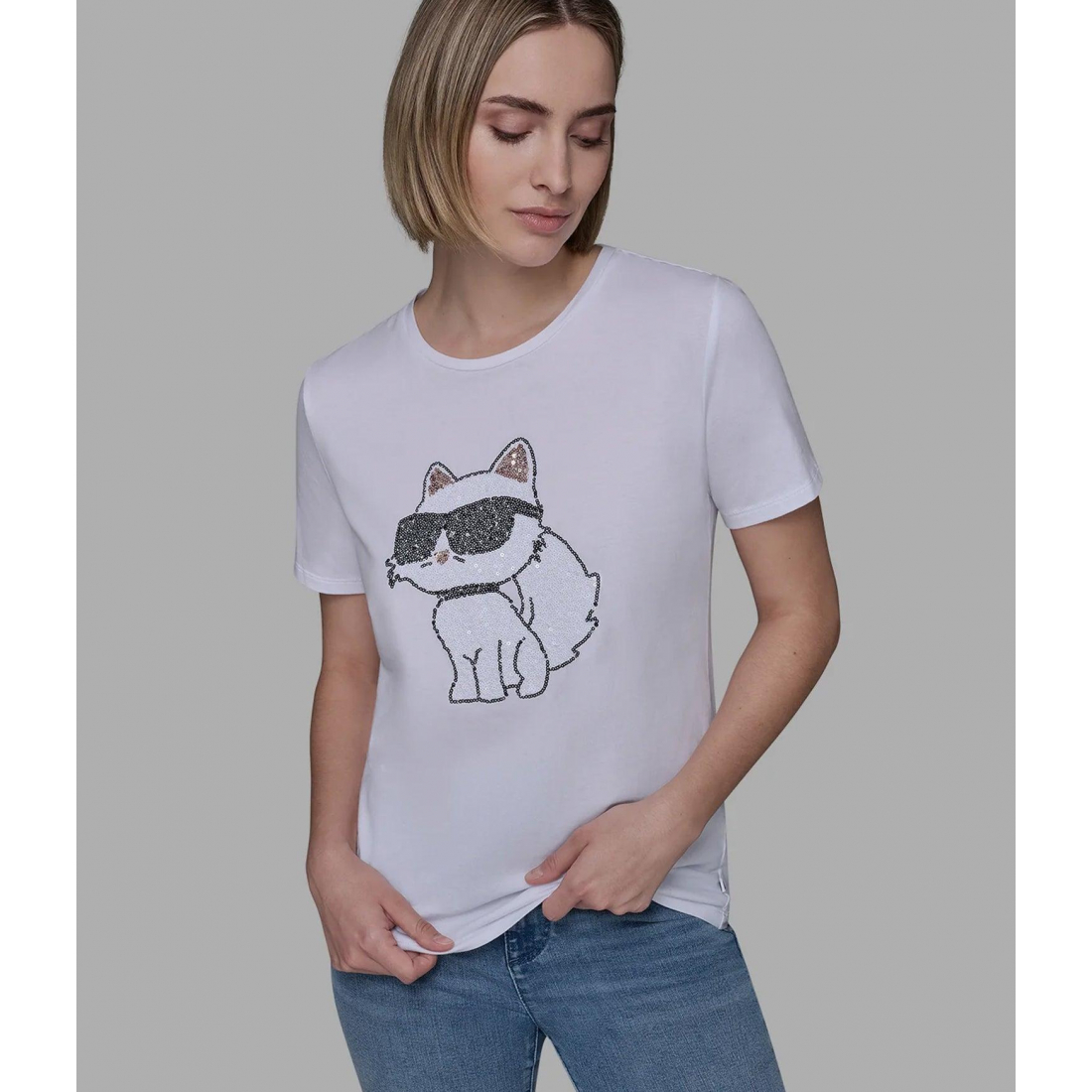 'Choupette Sequin Logo Tee' für Damen