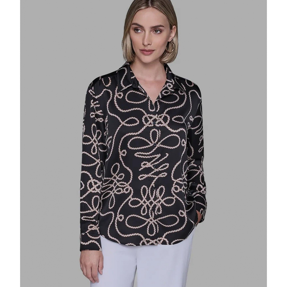 'Rope Print Soft Blouse' pour Femmes