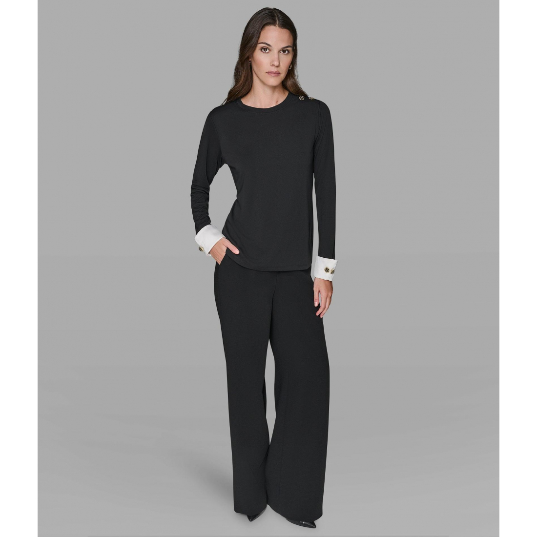 'Knit Top With Floral Buttons' für Damen