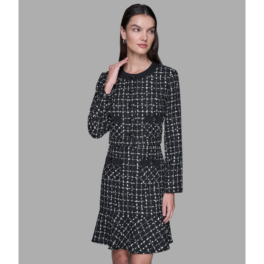 'Cropped Tweed Co-Ord Jacket' für Damen