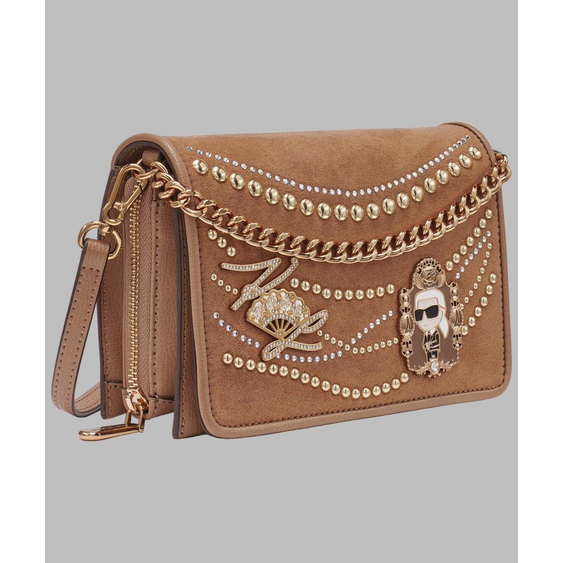 'Lourdes Suede Flap Crossbody' für Damen