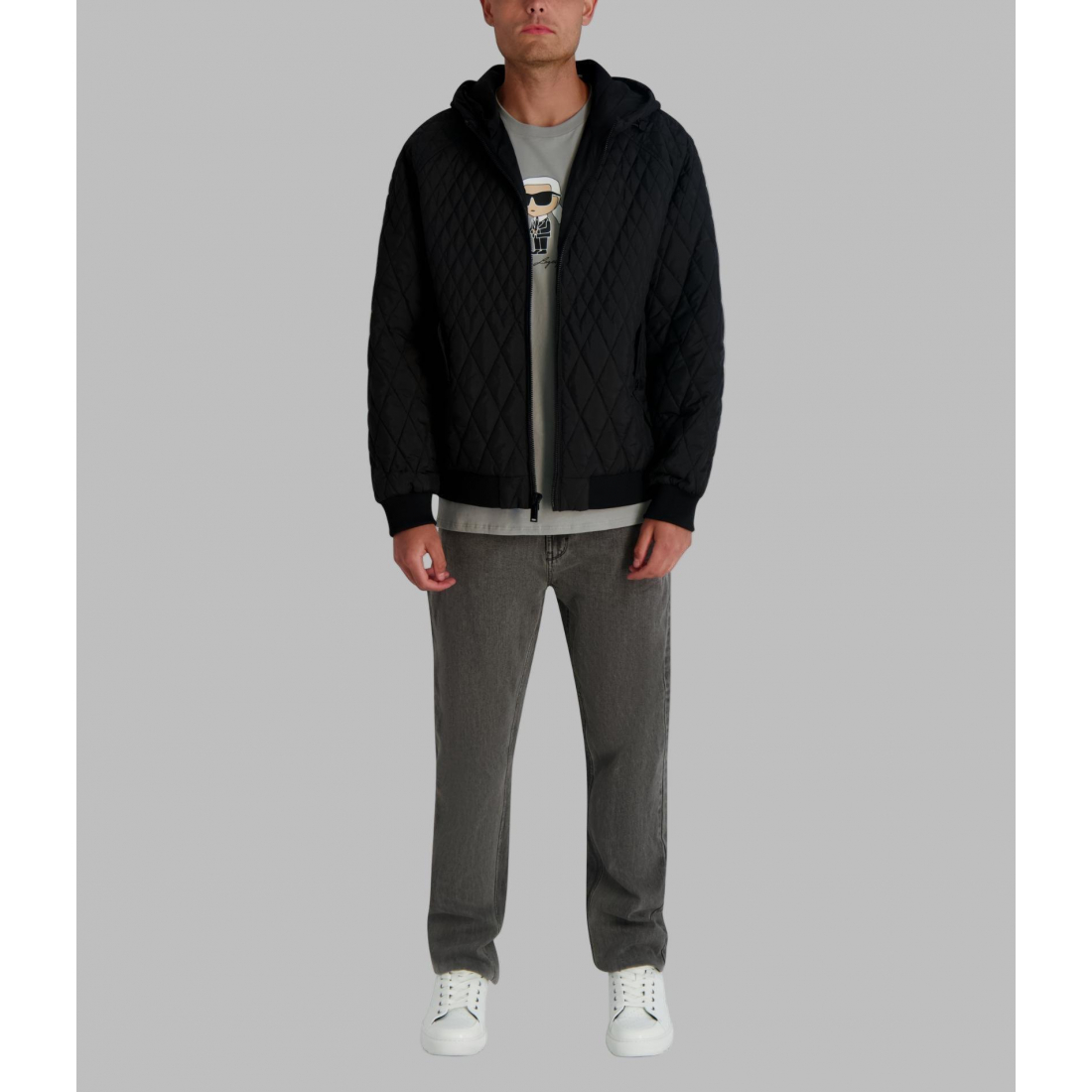 Men's 'Hooded Quilted Bomber Jacket'