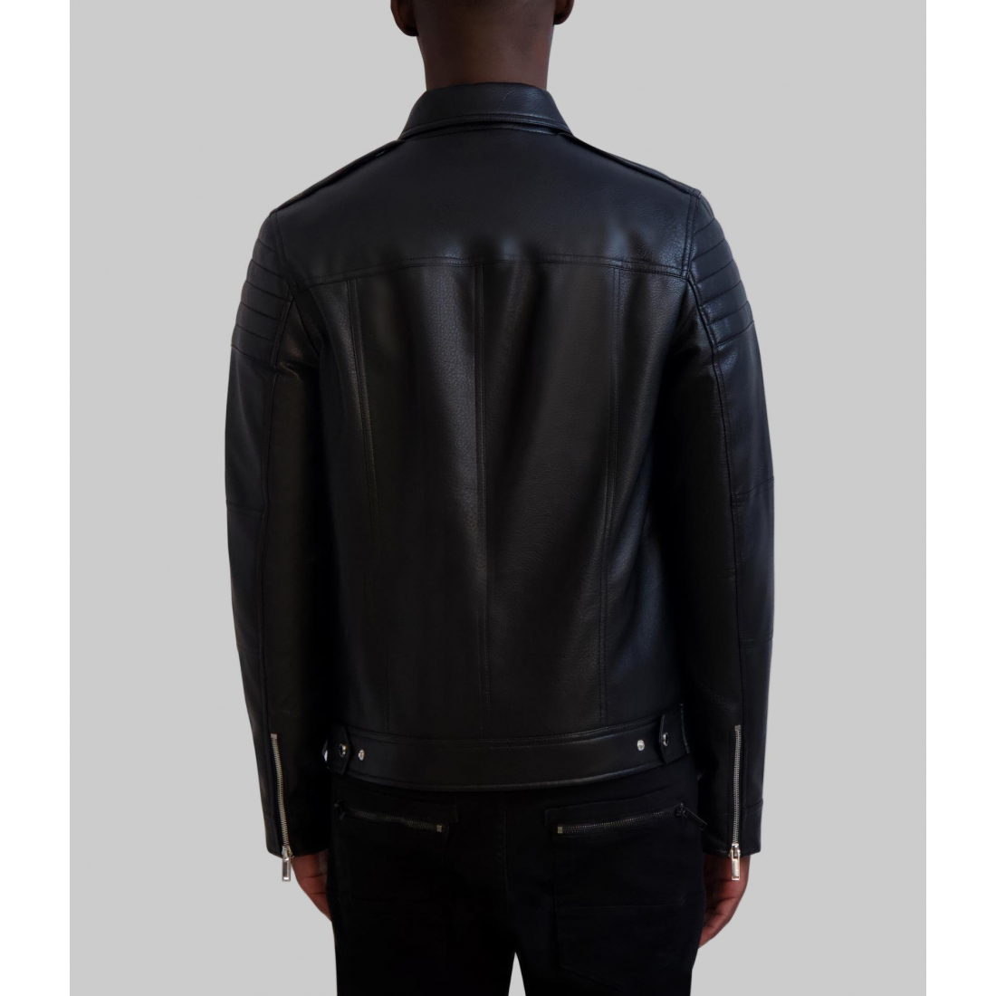 'Collared Leather Jacket' für Herren