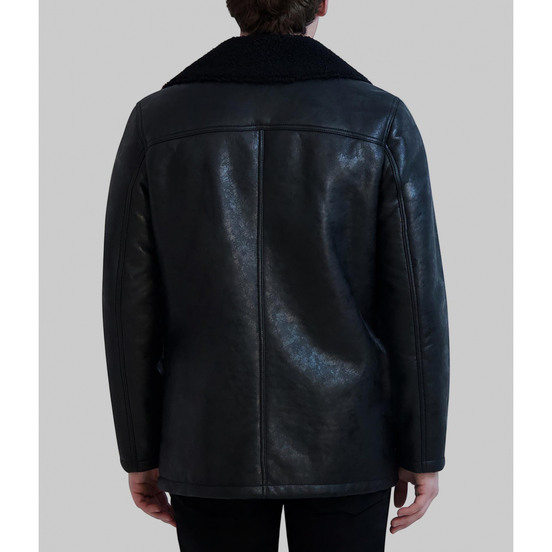 'Faux Shearling Collared Button Front Jacket' pour Hommes
