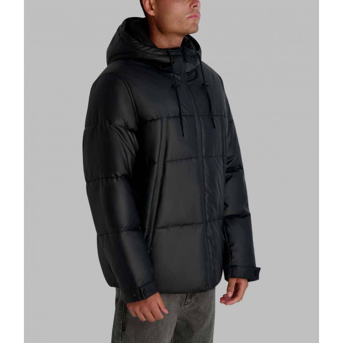 Men's 'Mid Weight Hooded Puffer With Pockets'