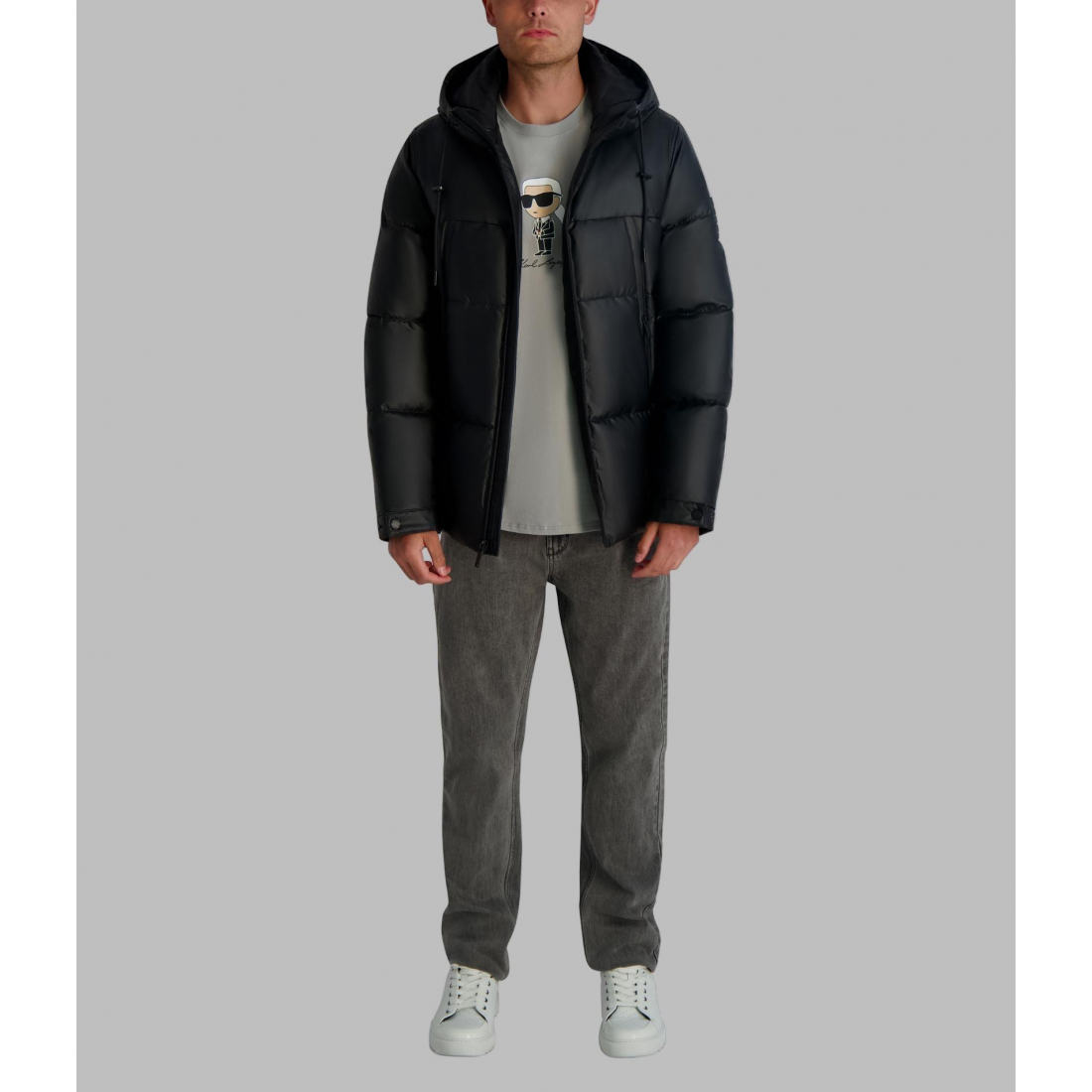 Men's 'Mid Weight Hooded Puffer With Pockets'