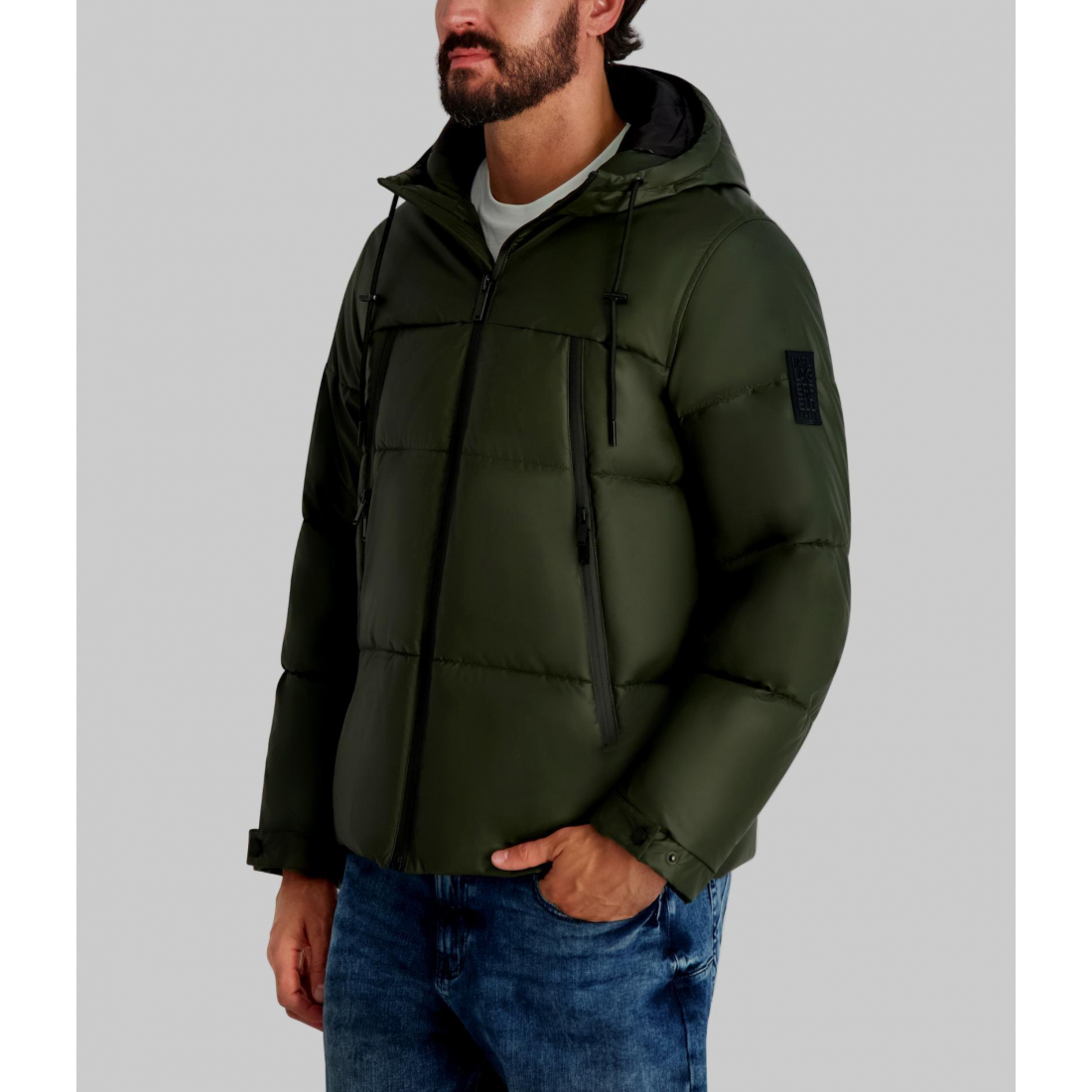 'Mid Weight Hooded Puffer With Pockets' pour Hommes
