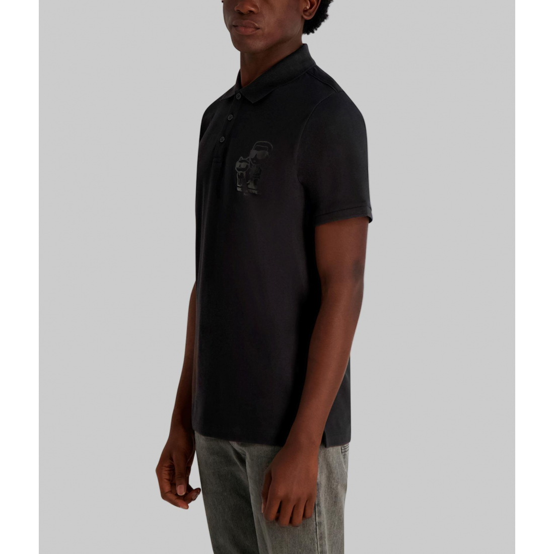 'Pique Polo With Printed Karl And Choupette' für Herren