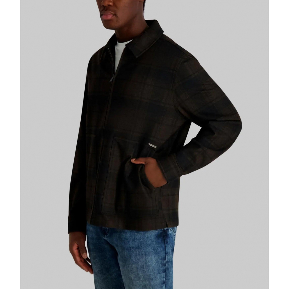 'Long Sleeve Zip Front Shirt Jacket' für Herren