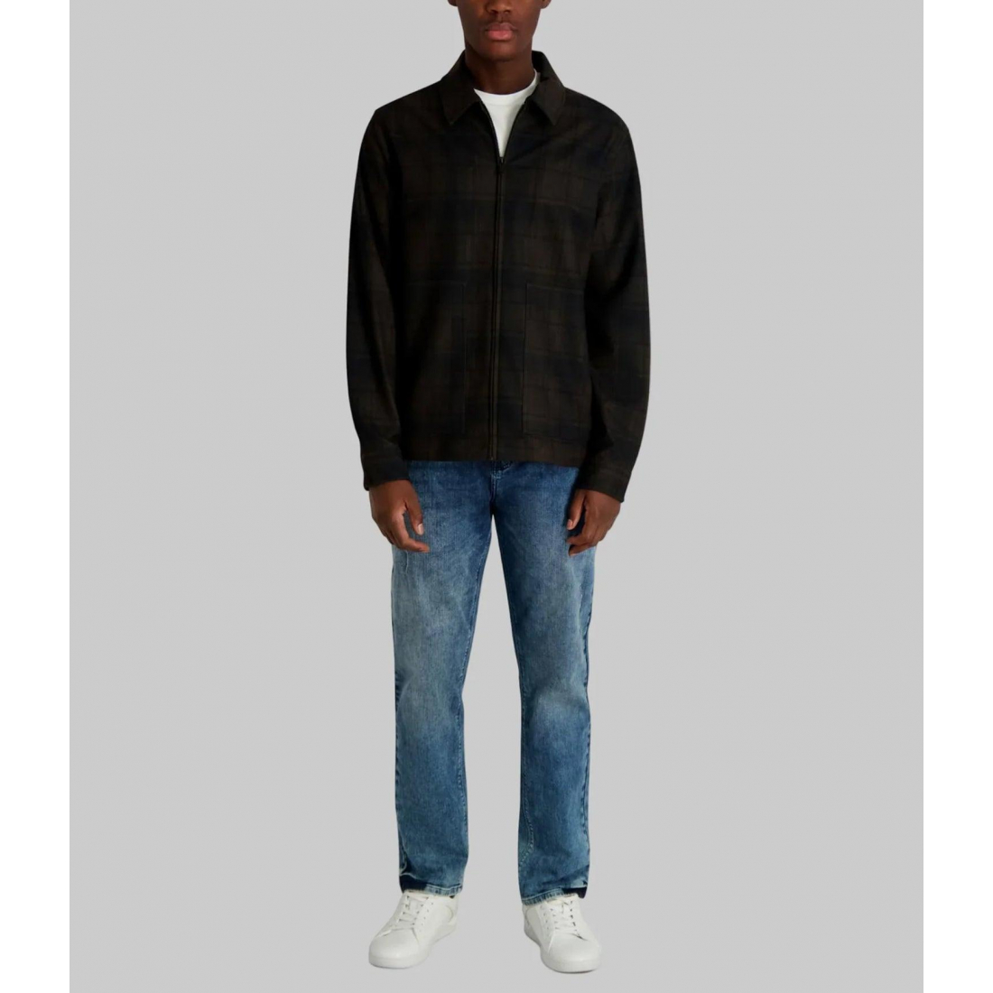 'Long Sleeve Zip Front Shirt Jacket' für Herren