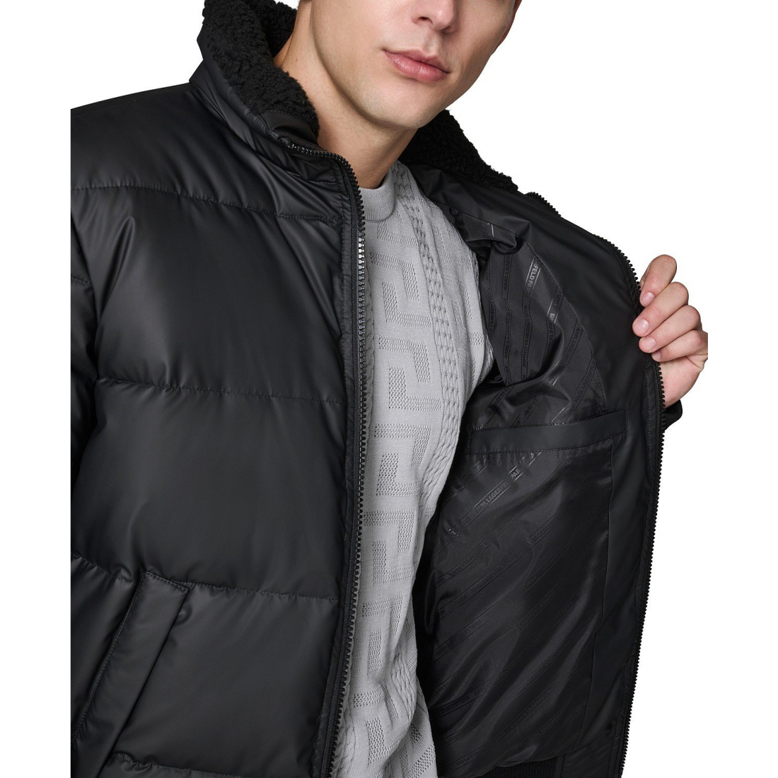 'Sherpa Lined Stand Collar Puffer Jacket' für Herren