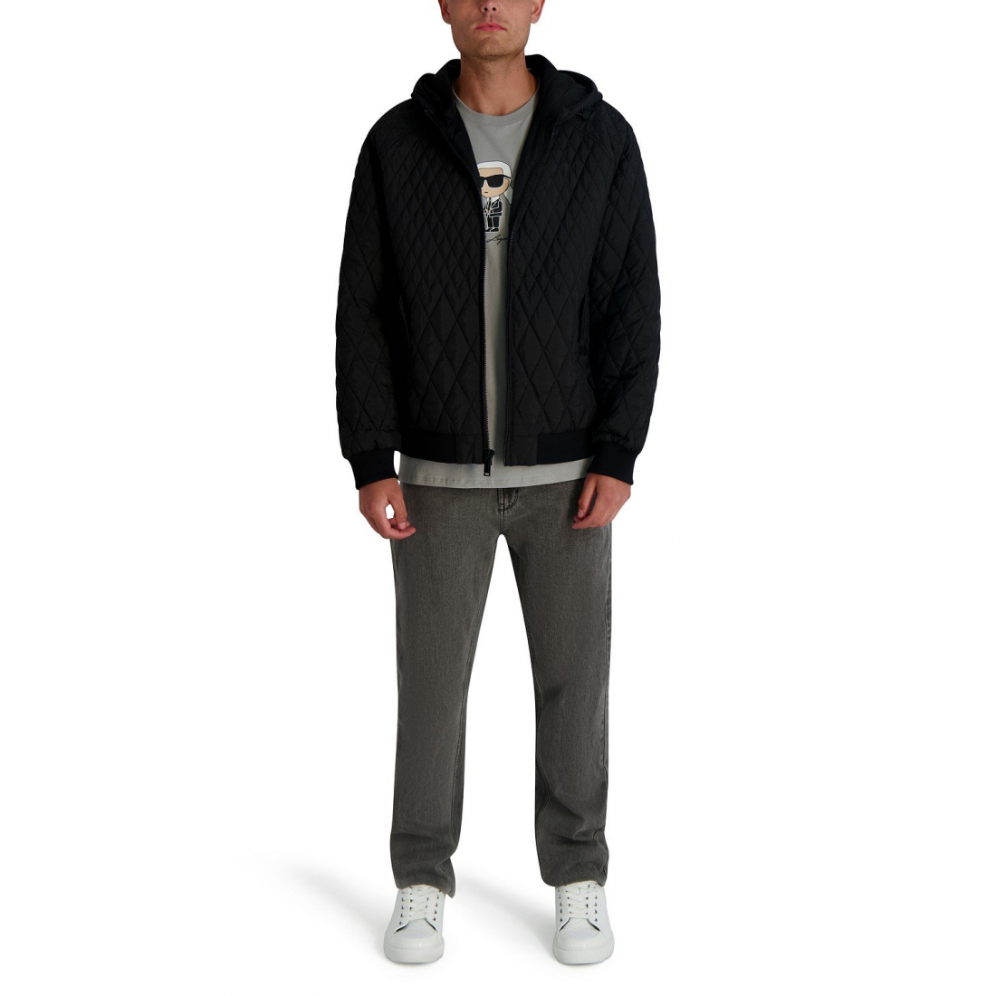 'Diamond Quilted Bomber Jacket' pour Hommes