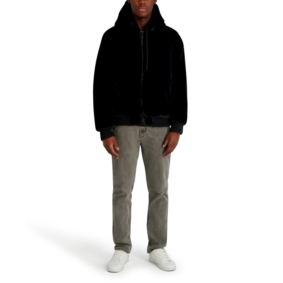 'Reversible Faux Fur Bomber Jacket' für Herren