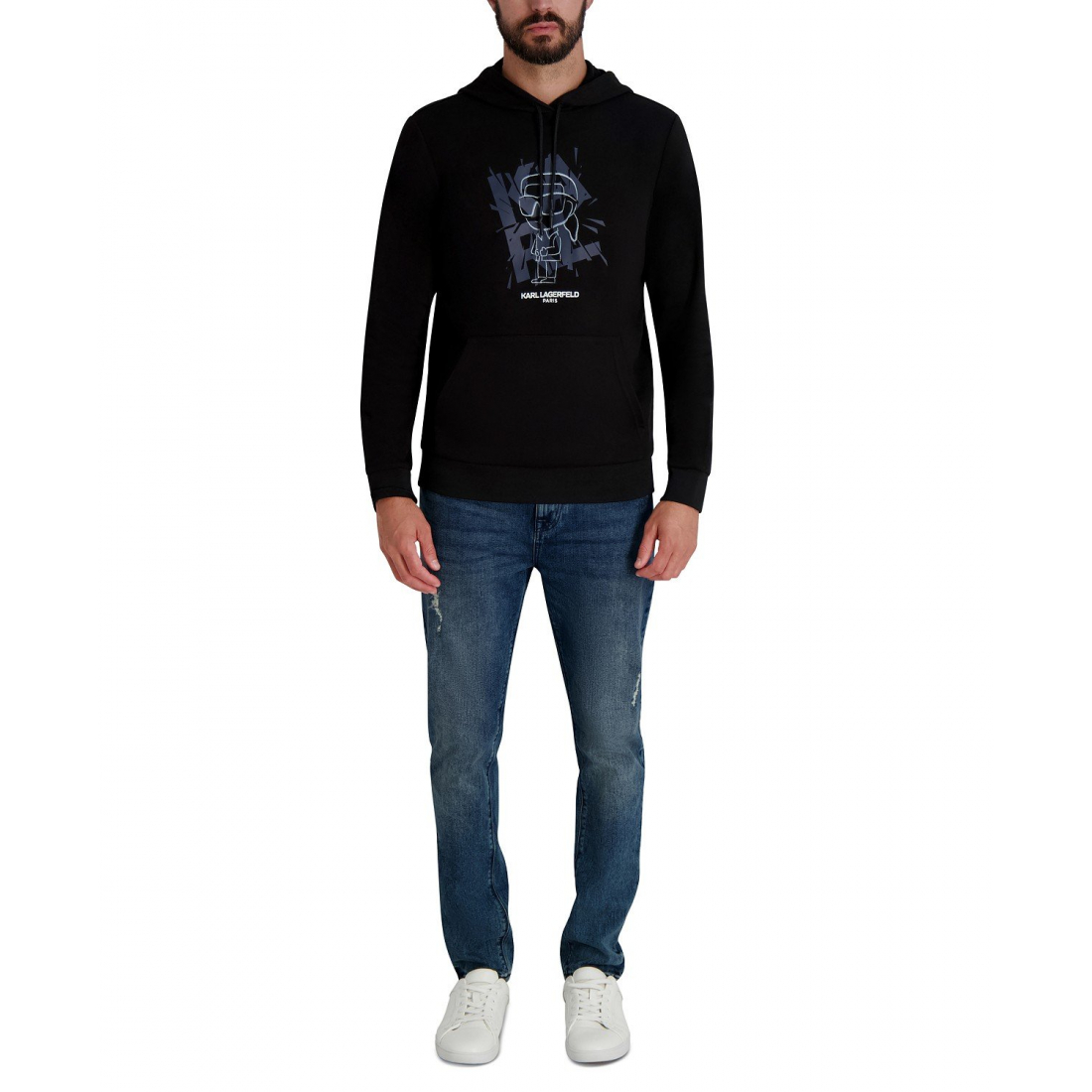 'French Terry Embroidered Logo Hoodie' pour Hommes