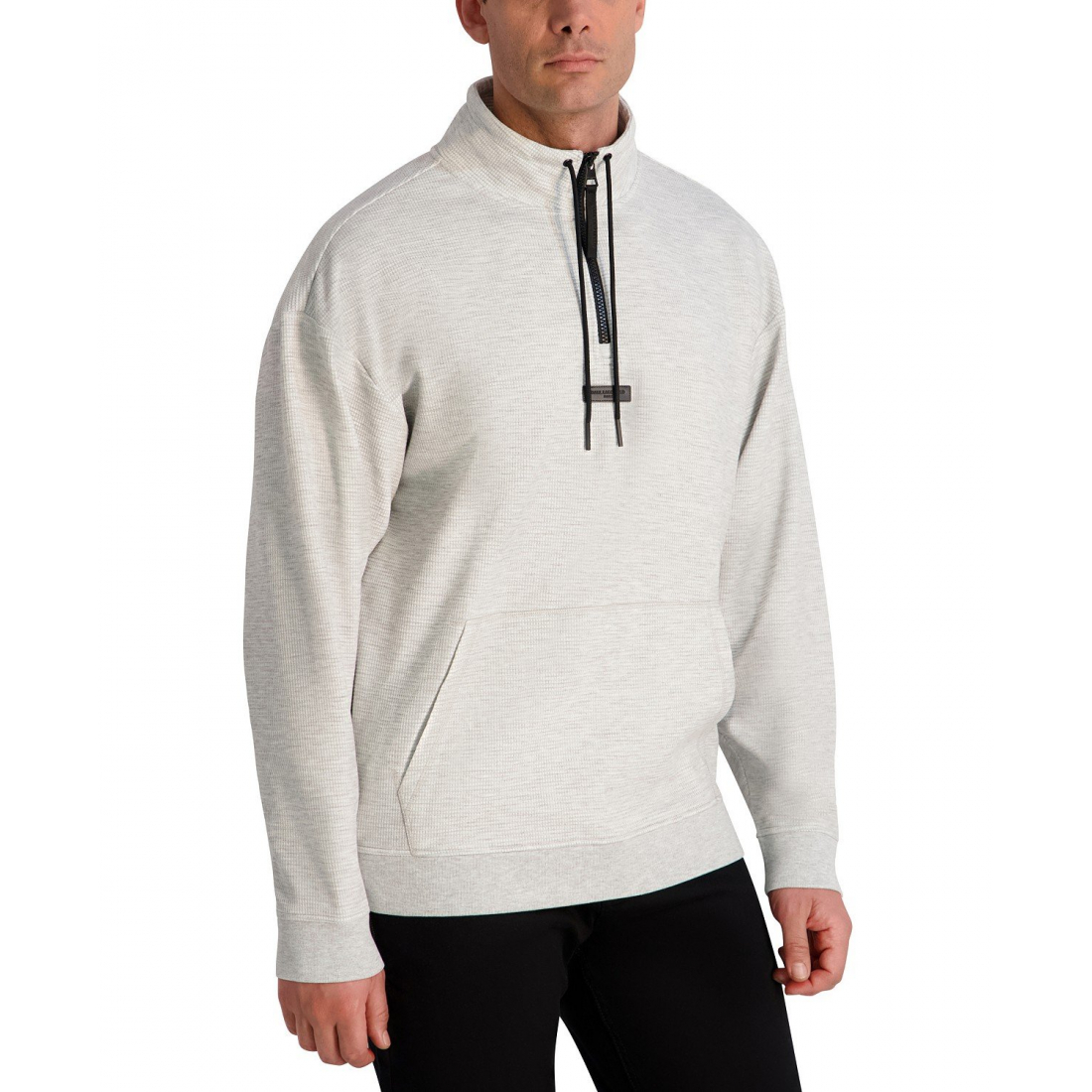 'Mock-Neck Waffle Textured Fleece Jacket' pour Hommes