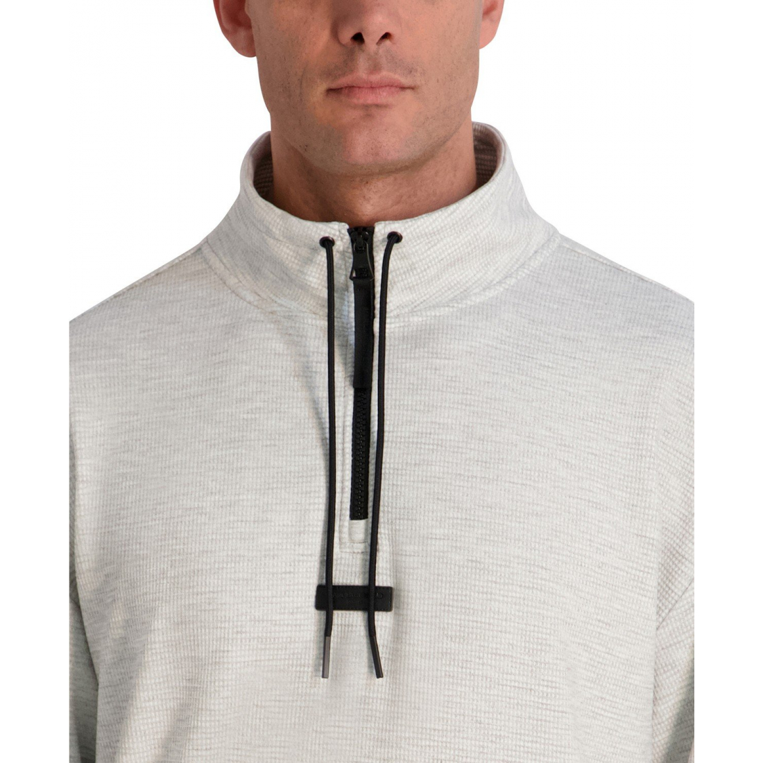 'Mock-Neck Waffle Textured Fleece Jacket' pour Hommes