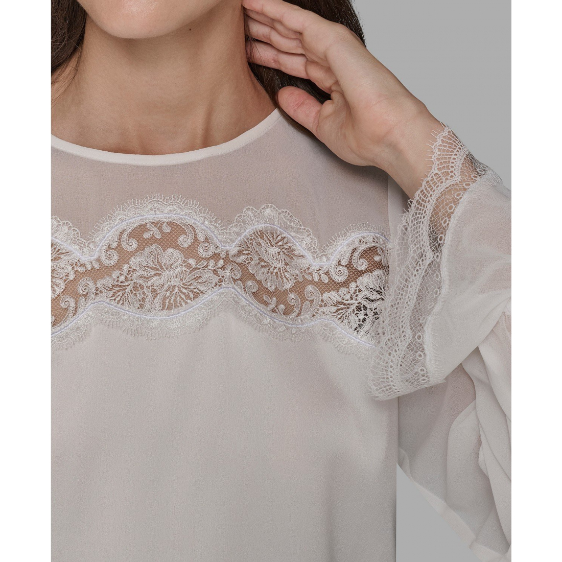 'Long Sleeve Lace Top' pour Femmes
