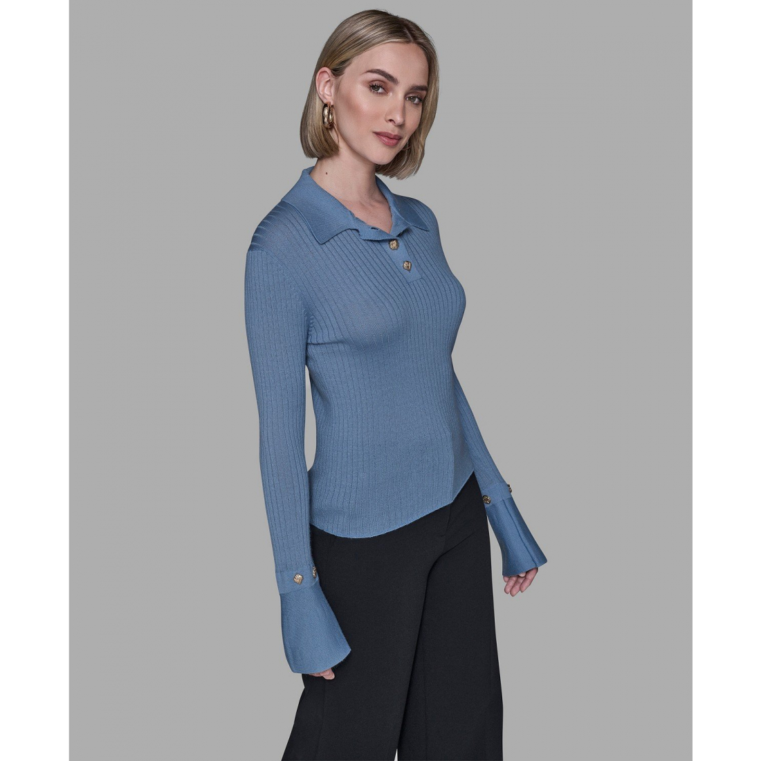 'Contrast Collared Sweater' für Damen