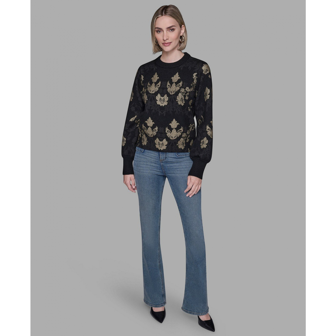'Baroque Floral Crewneck Sweater' pour Femmes