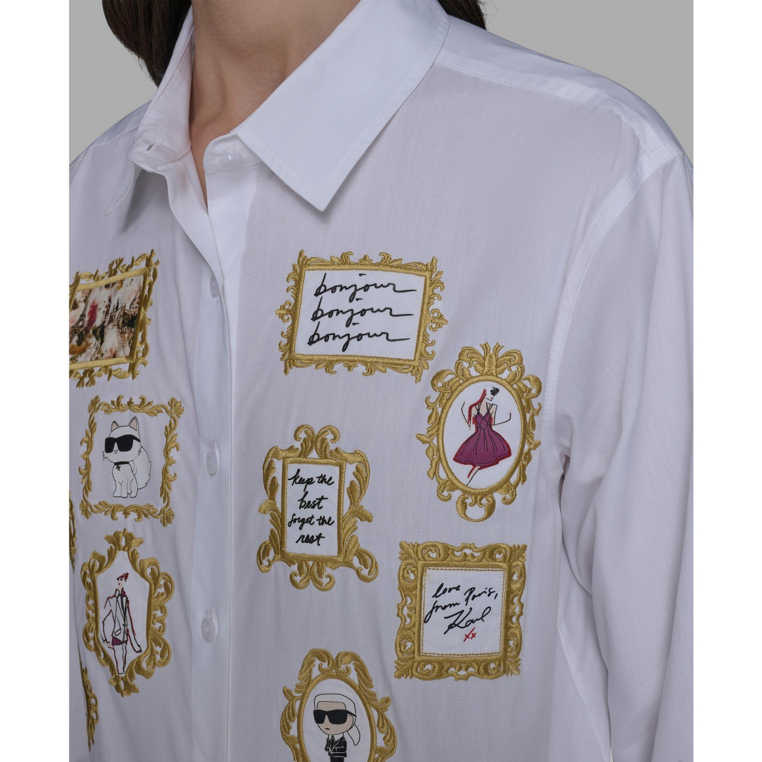 'Portrait Button Down Top' für Damen