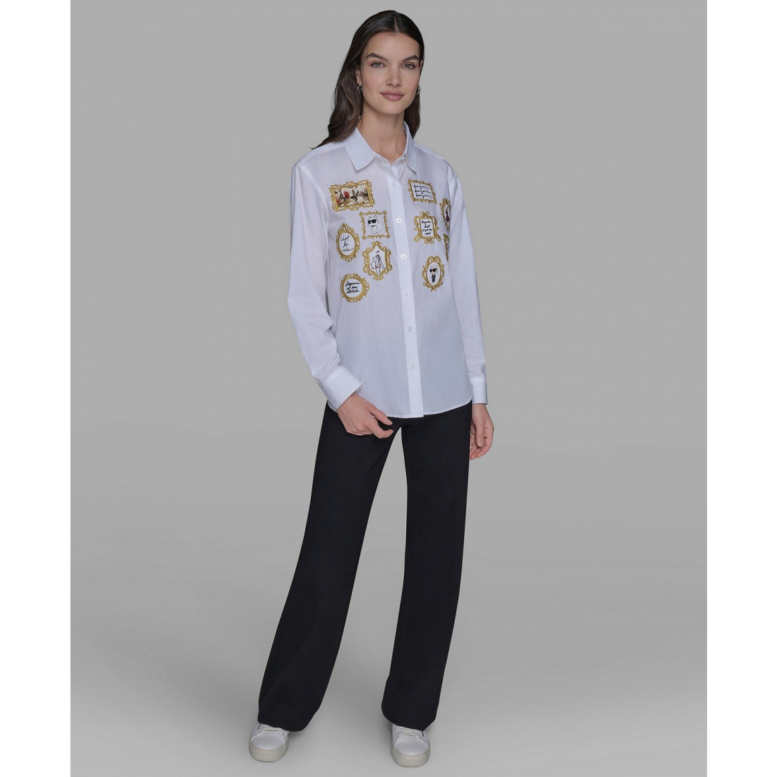 'Portrait Button Down Top' für Damen