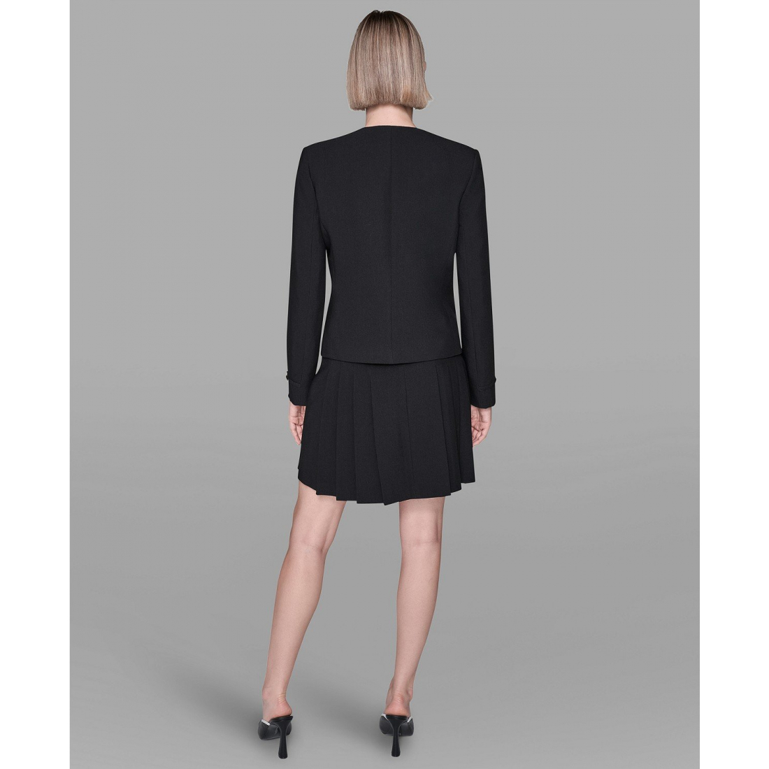 'Collarless 3-Button Front Embellished Jacket' für Damen