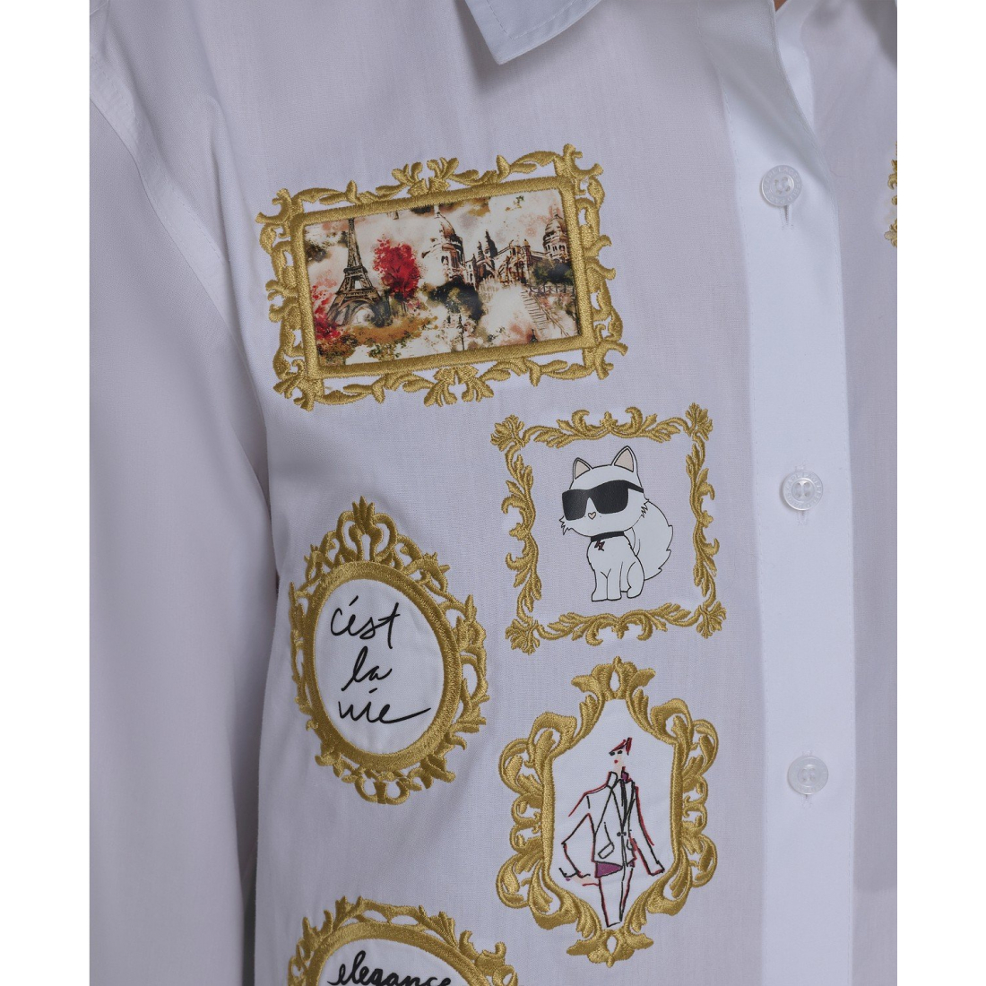 'Portrait Button Down Top' für Damen