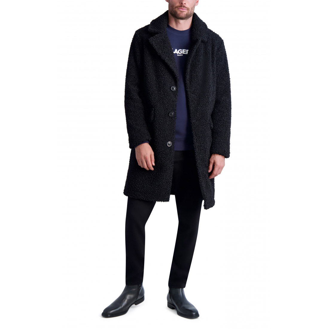 'Fleece Longline Coat' pour Hommes