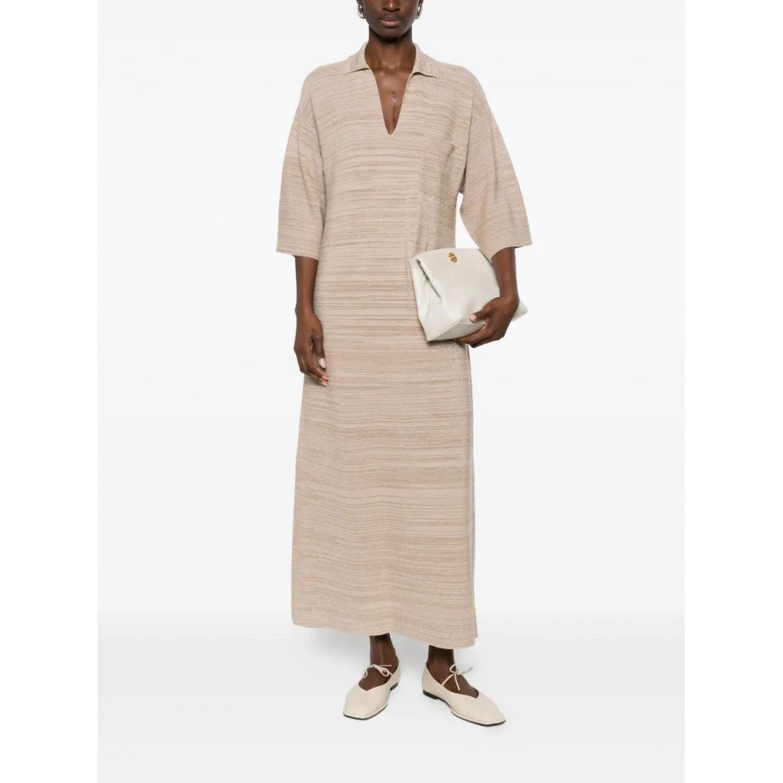 Robe maxi 'V-Neck Pocket' pour Femmes