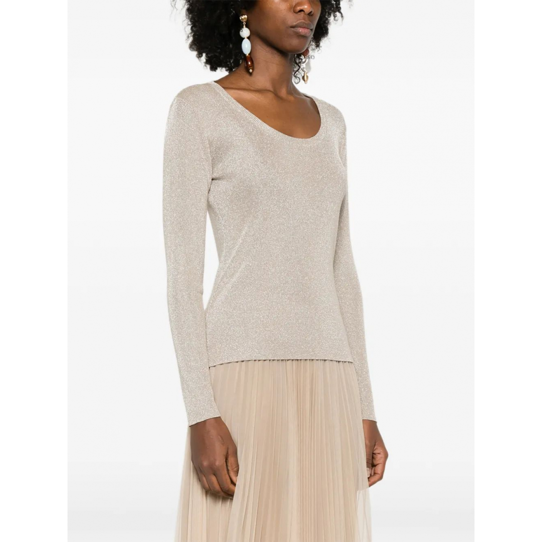 Top à manches longues 'Scoop-Neck' pour Femmes