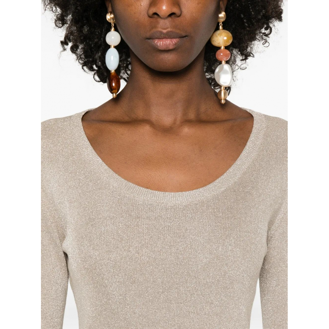 Top à manches longues 'Scoop-Neck' pour Femmes