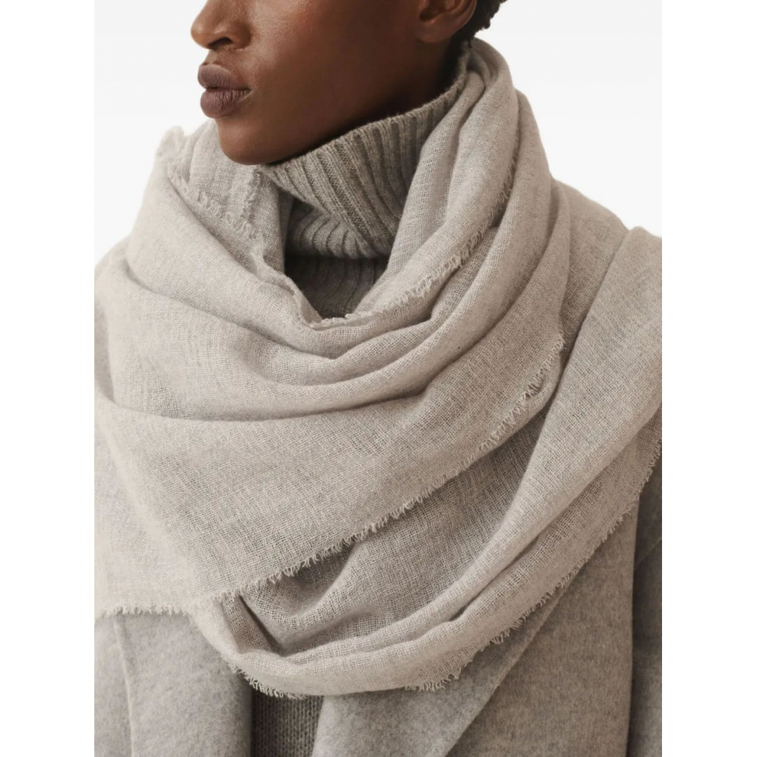 Foulard 'Metallic-Thread Fringed' pour Femmes