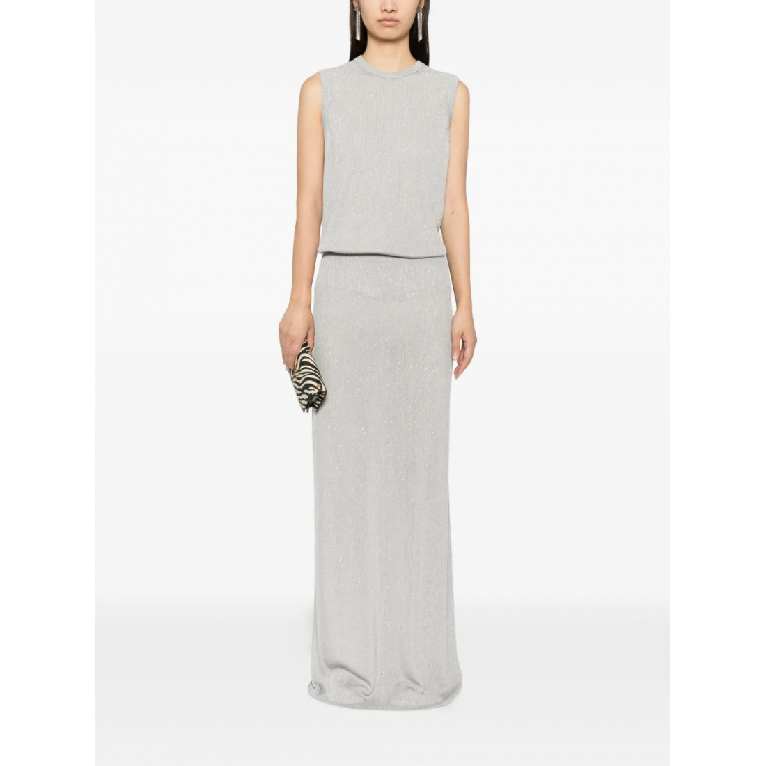 Top 'Sequin-Embellished Ribbed' pour Femmes