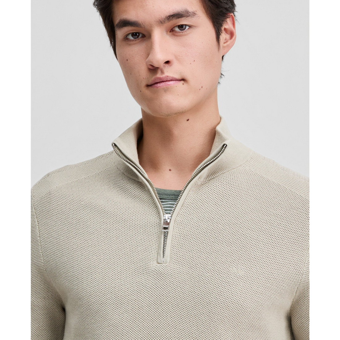 'Mouline Texture Quarter-Zip Sweater' für Herren