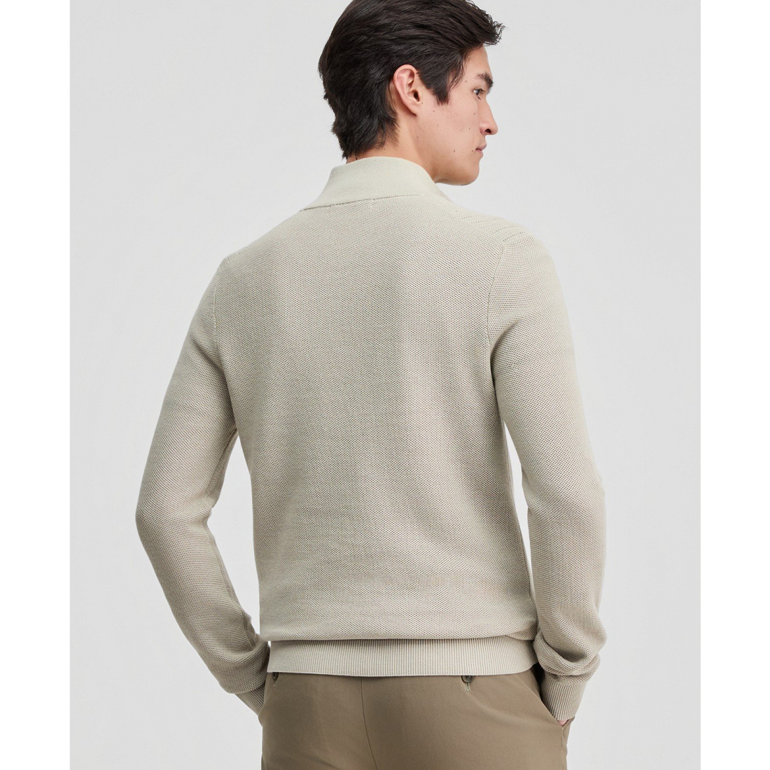 'Mouline Texture Quarter-Zip Sweater' für Herren