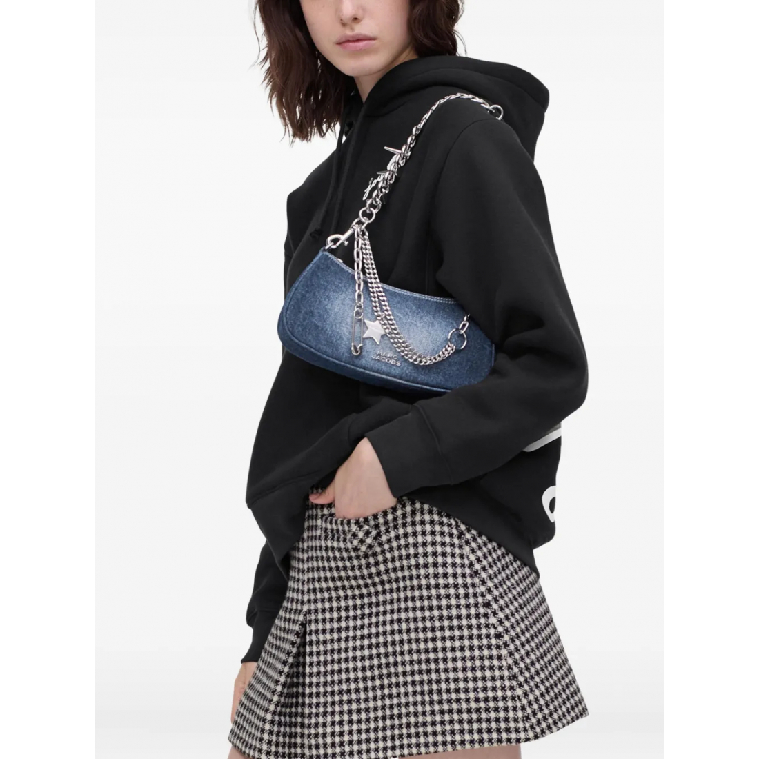 Women's 'Denim Charm' Shoulder Bag