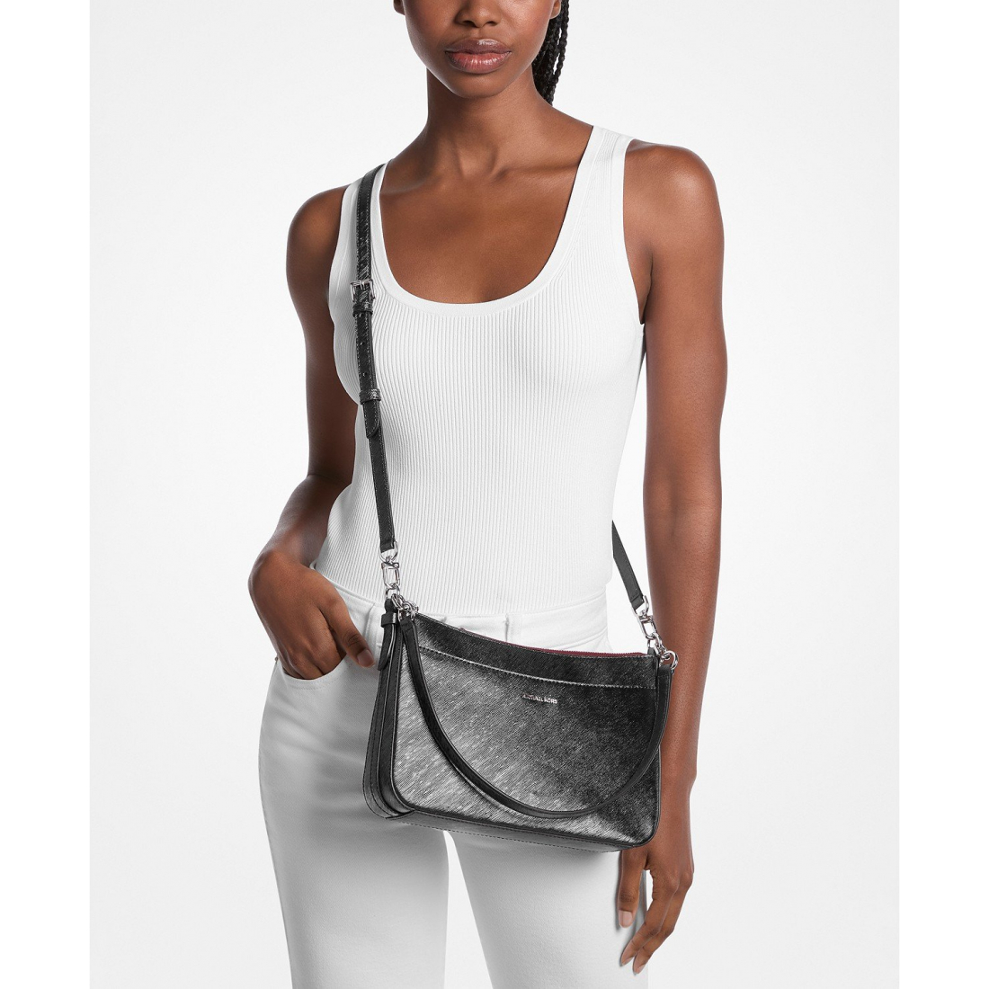 'Michael Kors Jet Set Top Zip Pouchette Crossbody Bag' pour Femmes