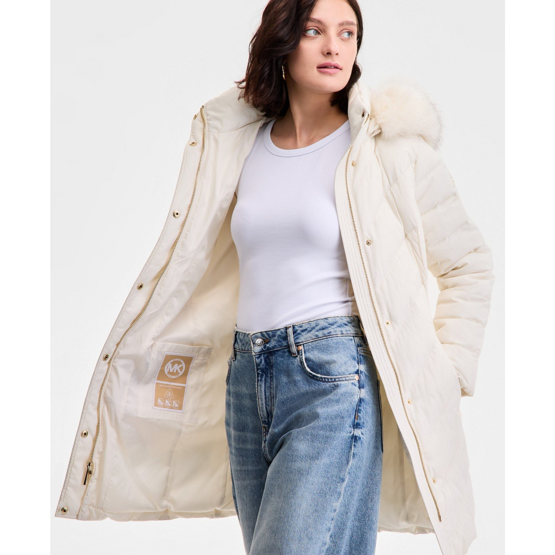 Women's 'Faux-Fur-Trim Hooded Puffer Coat'