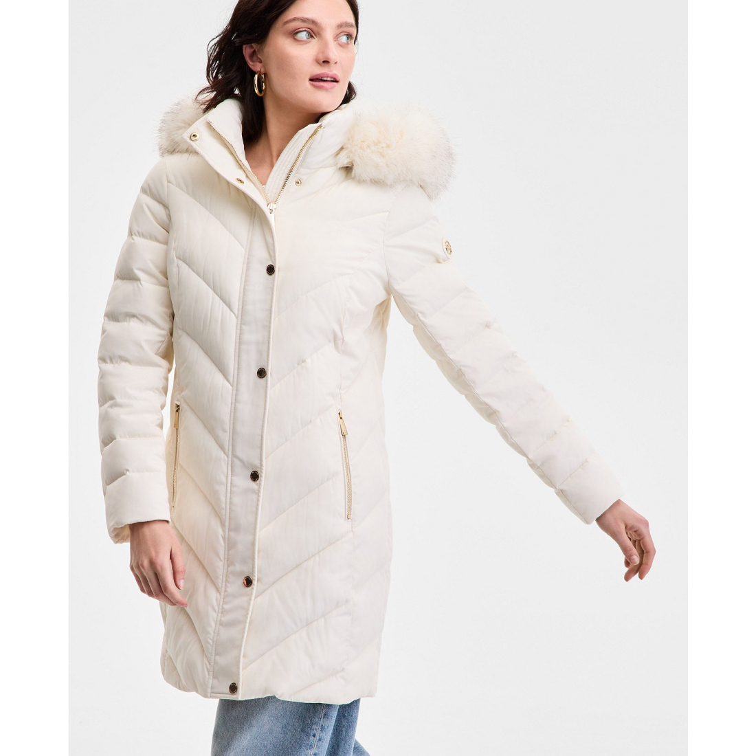 Women's 'Faux-Fur-Trim Hooded Puffer Coat'