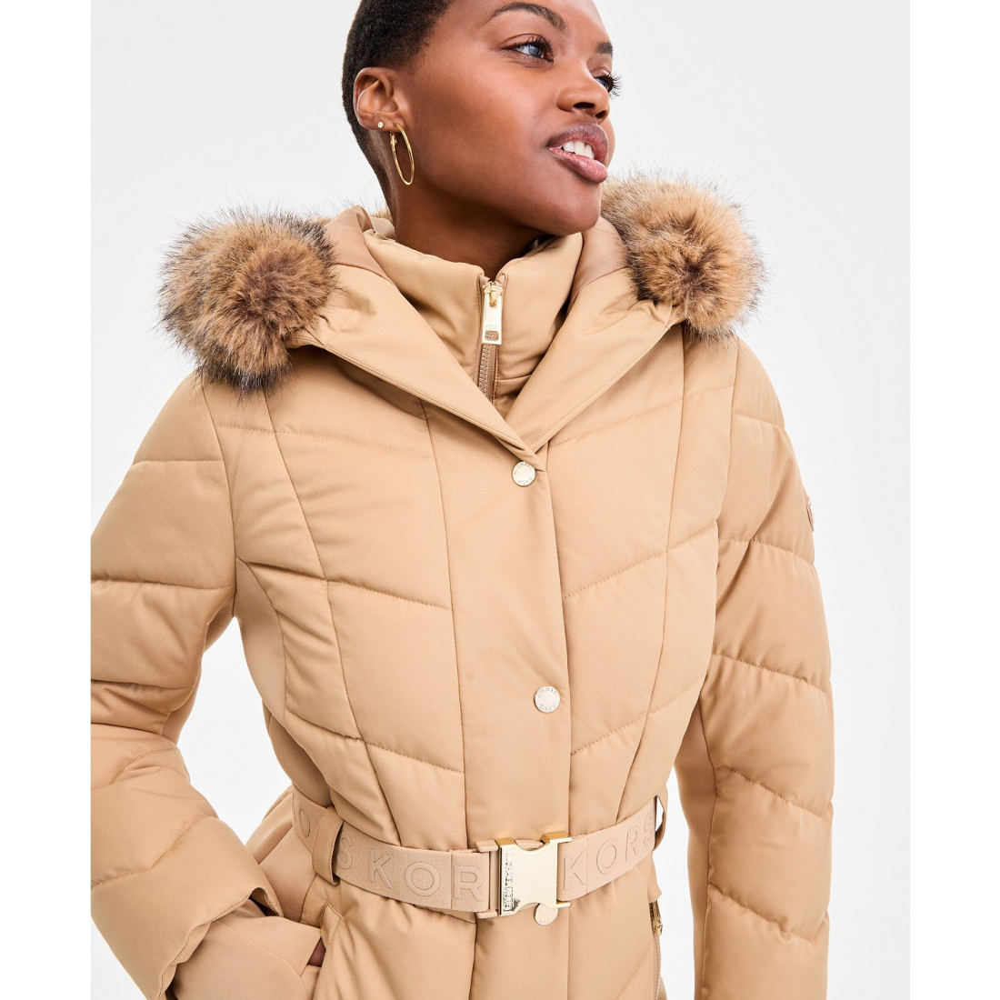 Women's 'Faux-Fur-Trim Hooded Puffer Coat'