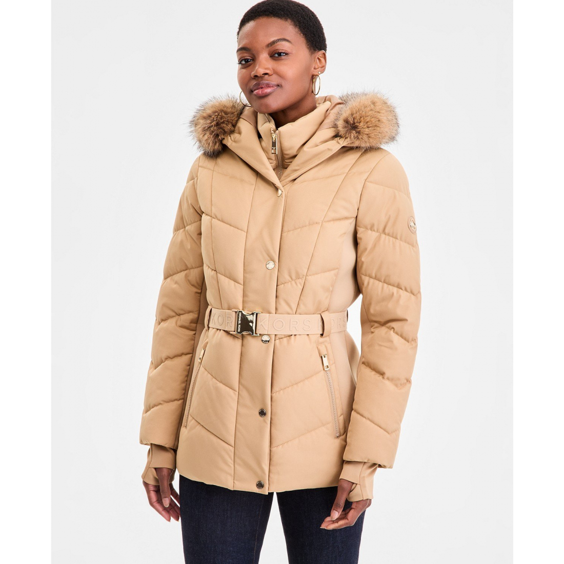 Women's 'Faux-Fur-Trim Hooded Puffer Coat'