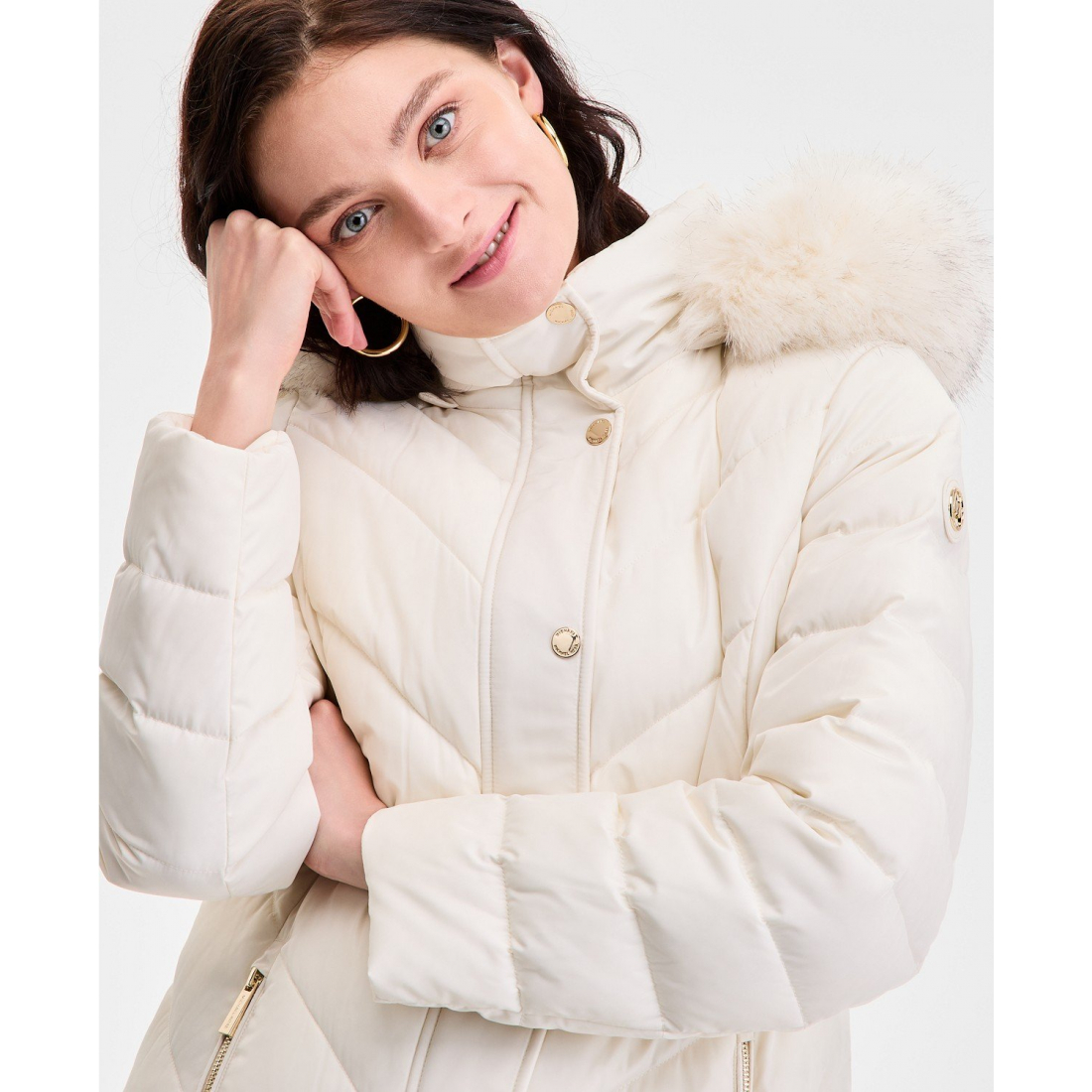 Women's 'Faux-Fur-Trim Hooded Puffer Coat'